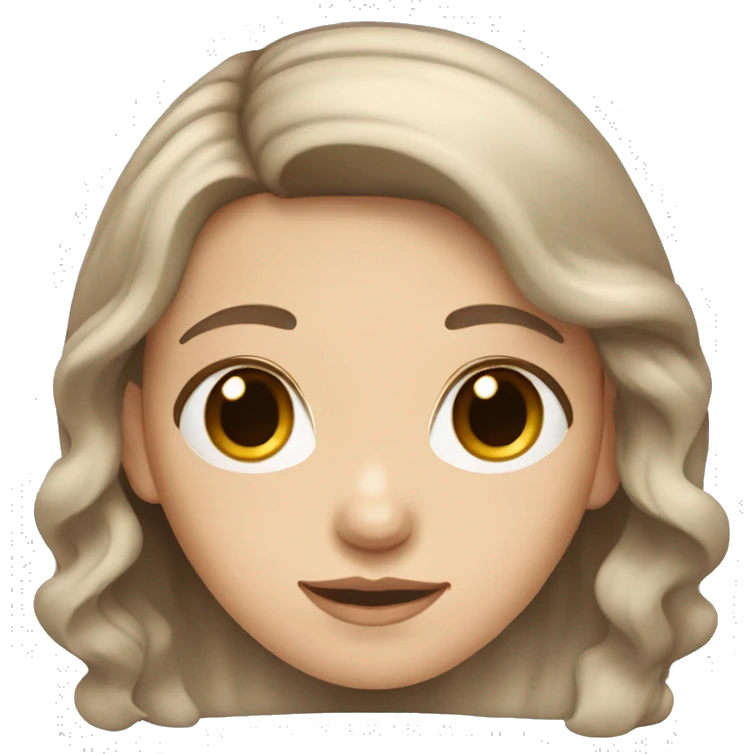 pale girl with wavy brown hair and brown eyes emoji