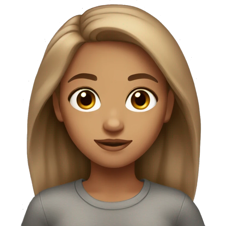 stunning tan girl light brown hair brown eyes emoji
