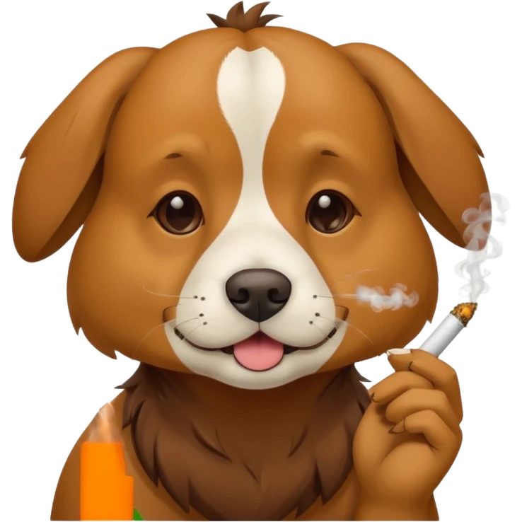 Dog smoking weed emoji