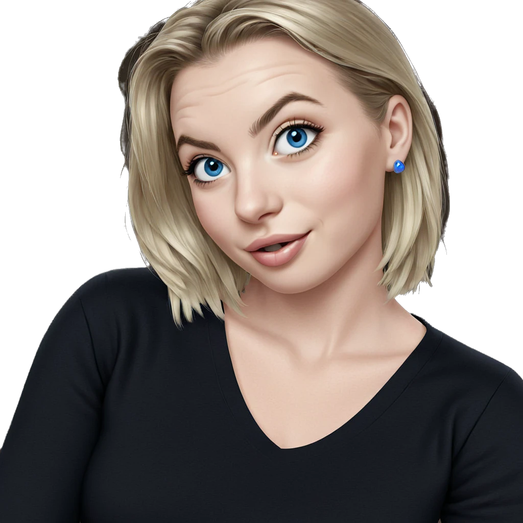 smiling girl with blue eyes emoji