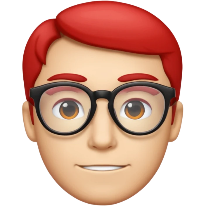 Red Glasses with subtle shine and curved frame edges. emoji