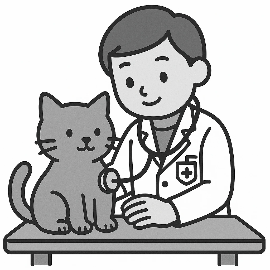 veterinarian examining a cat emoji