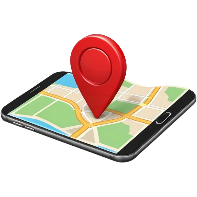Emoji of a red location pin on a small folded map, iPhone emoji style. Flat design, smooth gradients, rounded edges, soft shadows, clean look, white background emoji