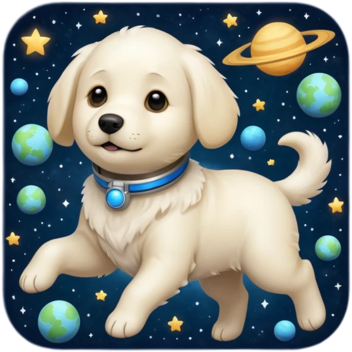 white labrador in space emoji