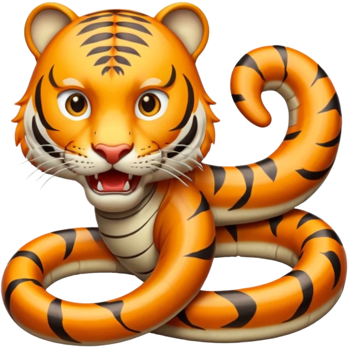 Tiger bites snake  emoji