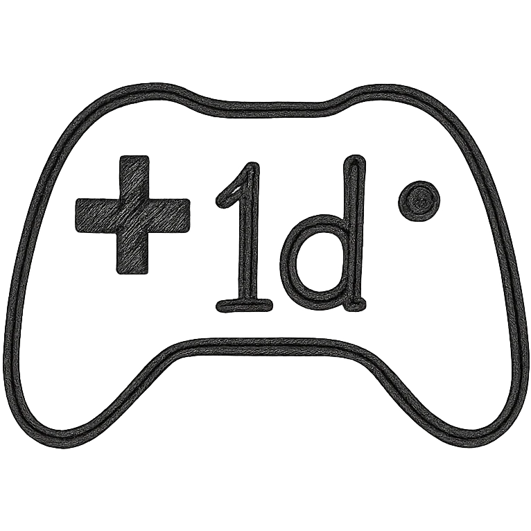 gaming logo with '1d' text, geometric icon style, clean and professional look emoji
