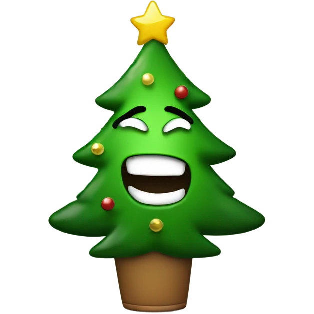 Excited Christmas tree drinking beer emoji