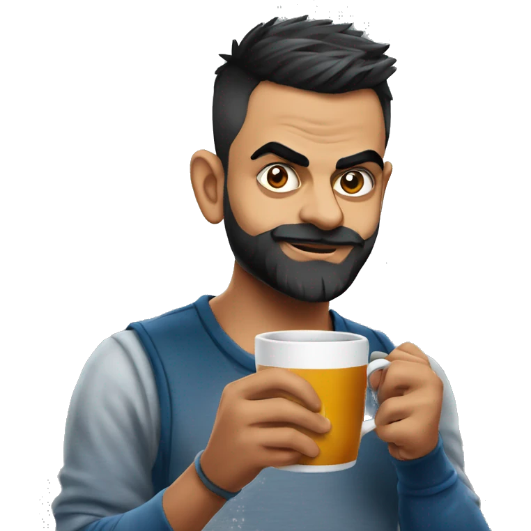 Virat Kohli drinking tea emoji