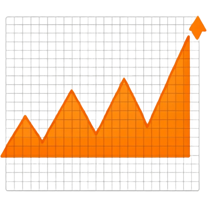 orange and white line chart emoji style with grid background emoji