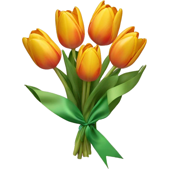 tulips tied in ribbon emoji