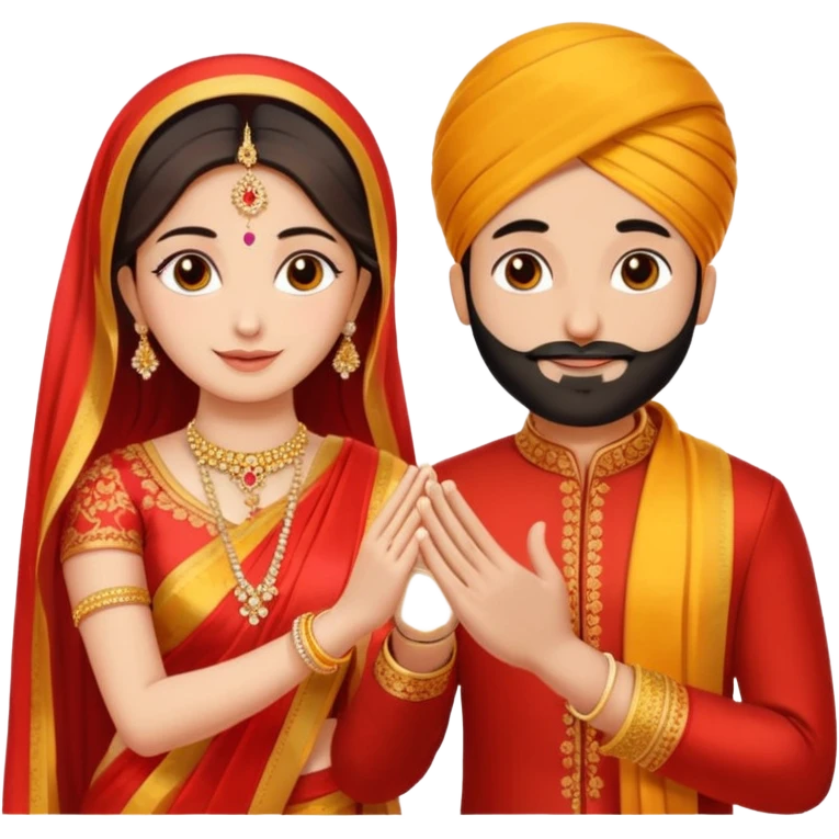 Two hands in a engagement..One hand of groom and one hand of bride. Bride dress - red/yellow saree. groom- light orange punjabi (oonly hands will be visible emoji