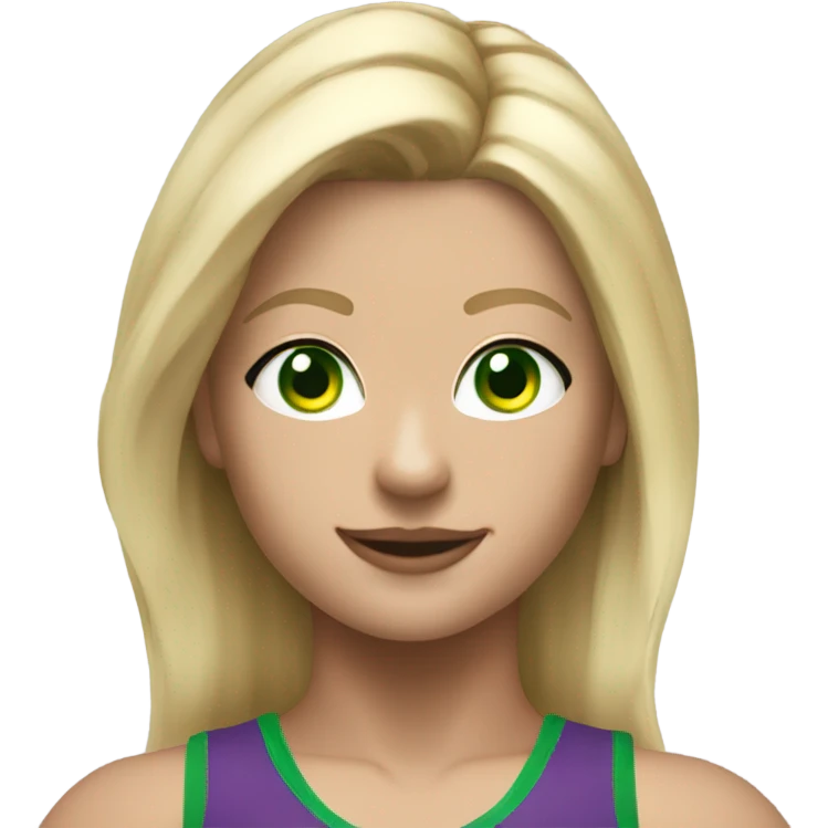 gymnast blonde green eyes fit body emoji