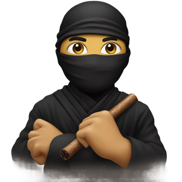 ninja smoking a cigar emoji