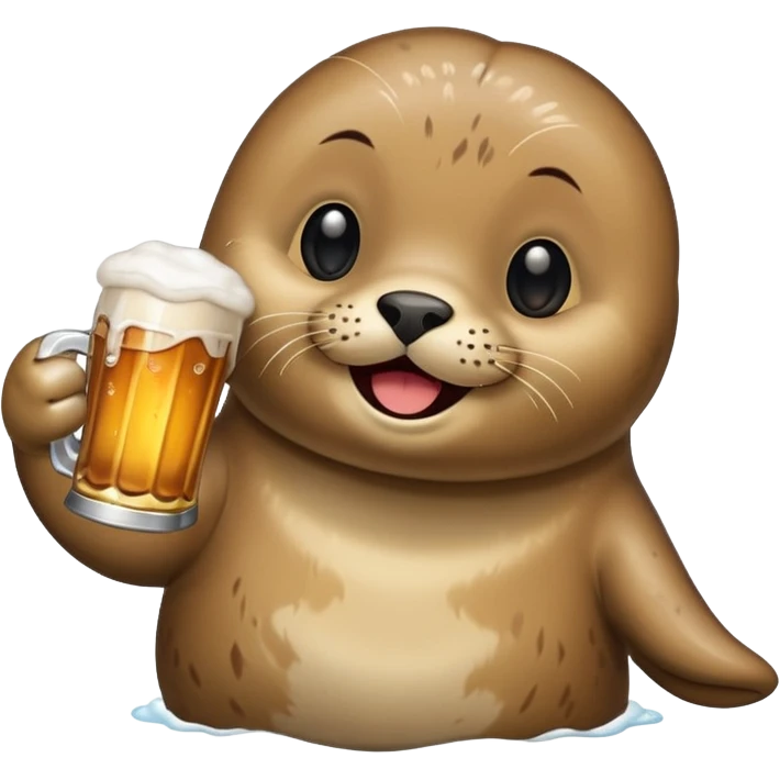 создай тюленя с пивом  emoji