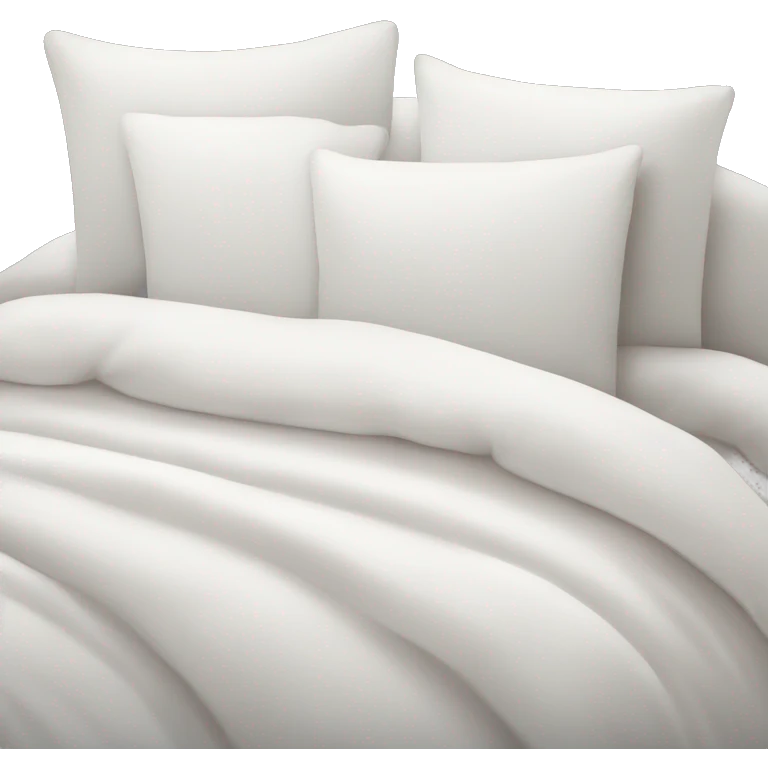 Comfy white bed with lots of pillows emoji