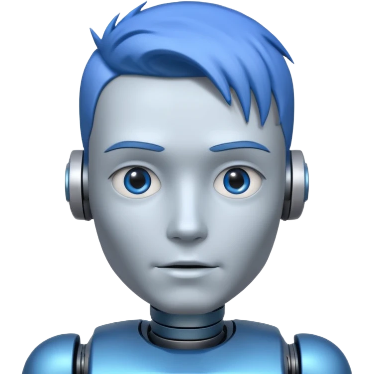male robot with color hair like 3rd picture emoji
