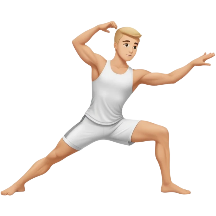White male doing the full side splits  emoji