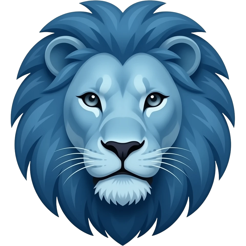 Kepala singa biru emoji