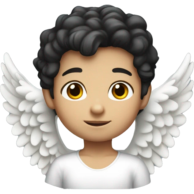 caucasian dark hair small kid angel  emoji