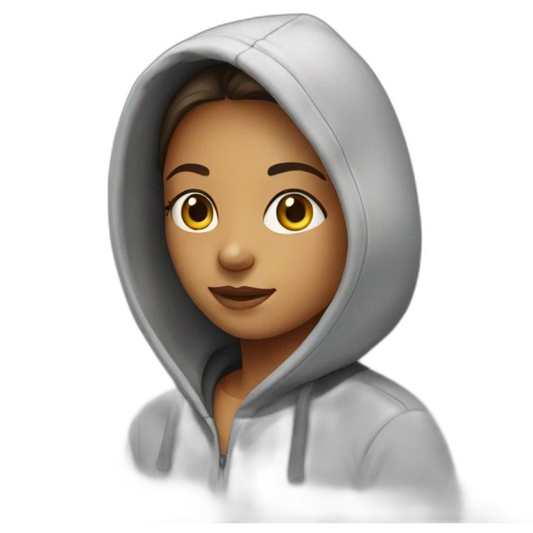 girl wearing hoodie  emoji
