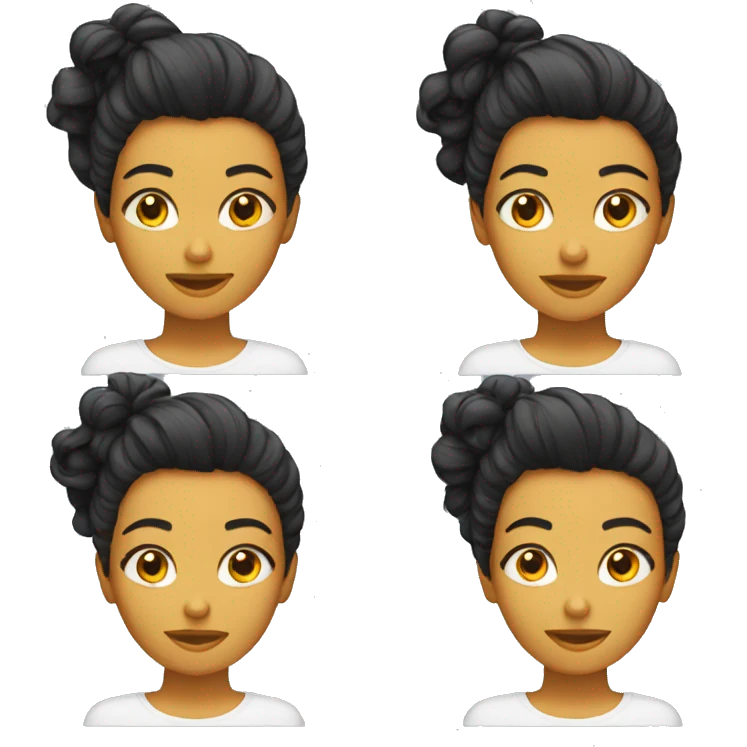 Cara branco cabelo preto emoji