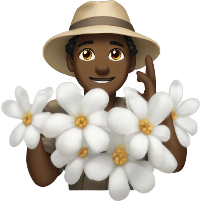 bright smile in white hat emoji