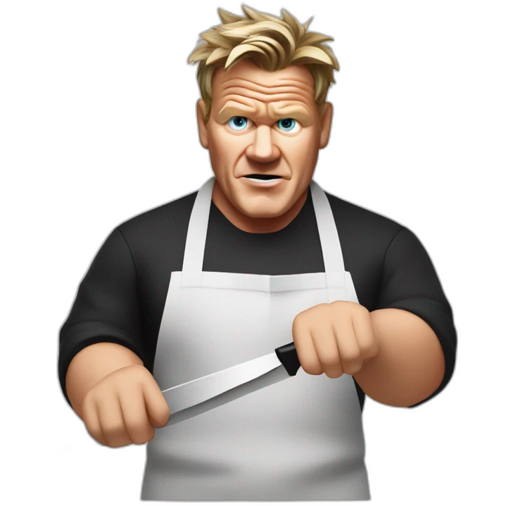 Gordon Ramsay with knife emoji