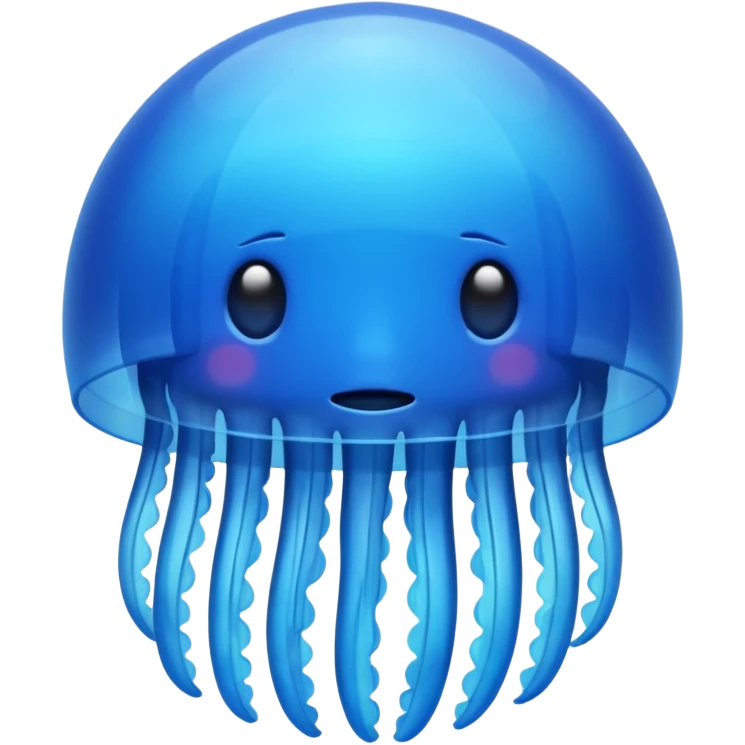 jelly fish, no face, blue, apple emoji style emoji