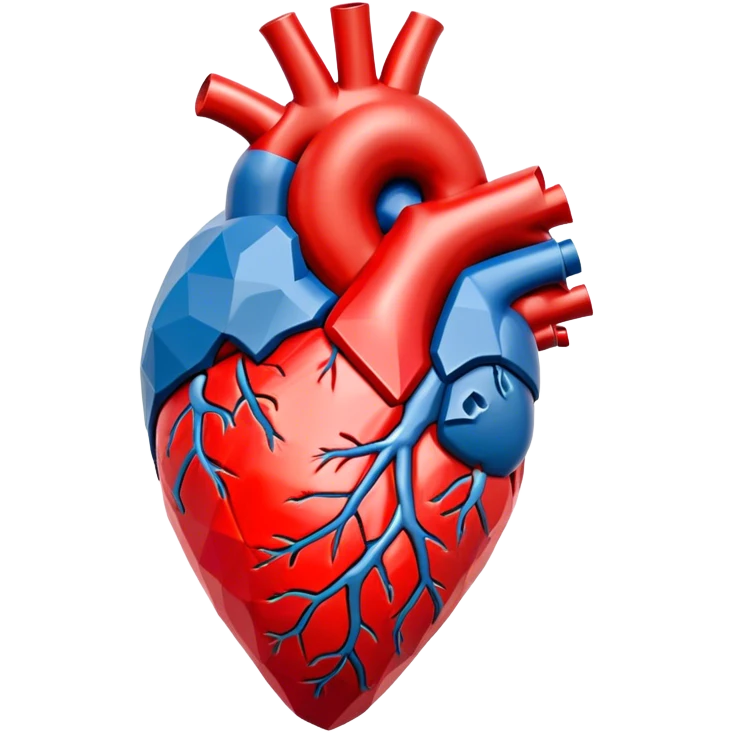 Polygon Anatomical heart art installation RTBT. www.rtbt.io emoji