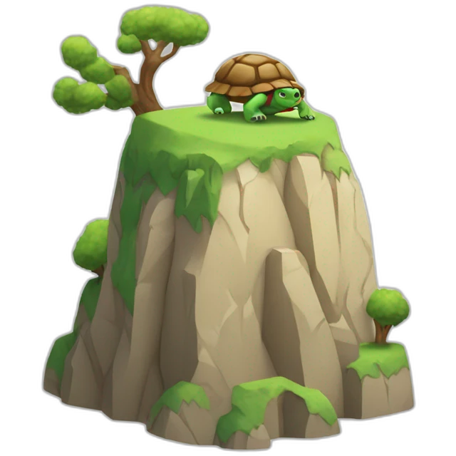 Tortu sur une montagne emoji