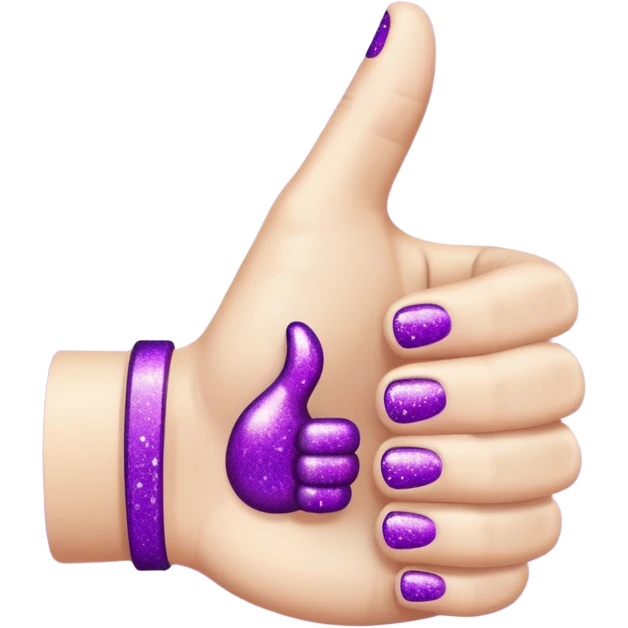 glitter purple hand thumbs up emoji