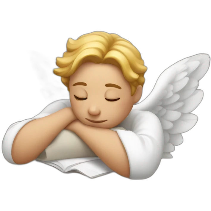 angel asleep at the table emoji