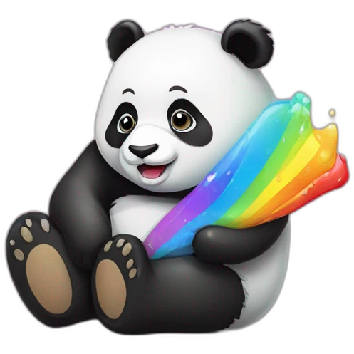 Panda mit Kuss lächeln regenbogen emoji