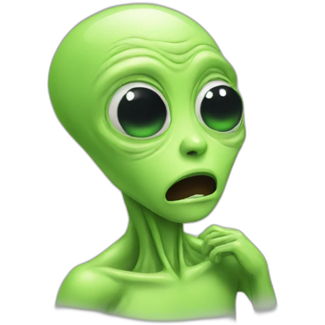 Alien crying emoji