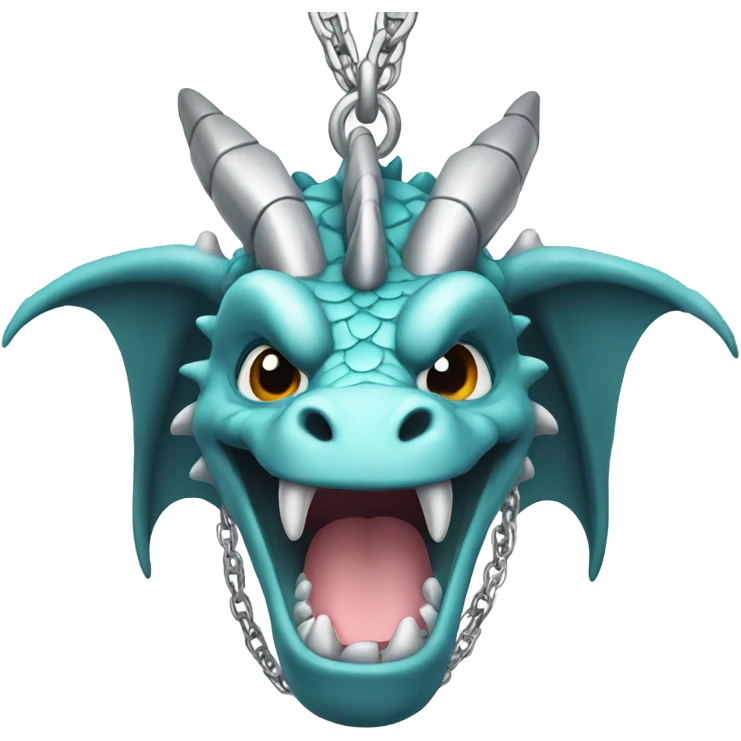 Dragon wearing a silver chain emoji