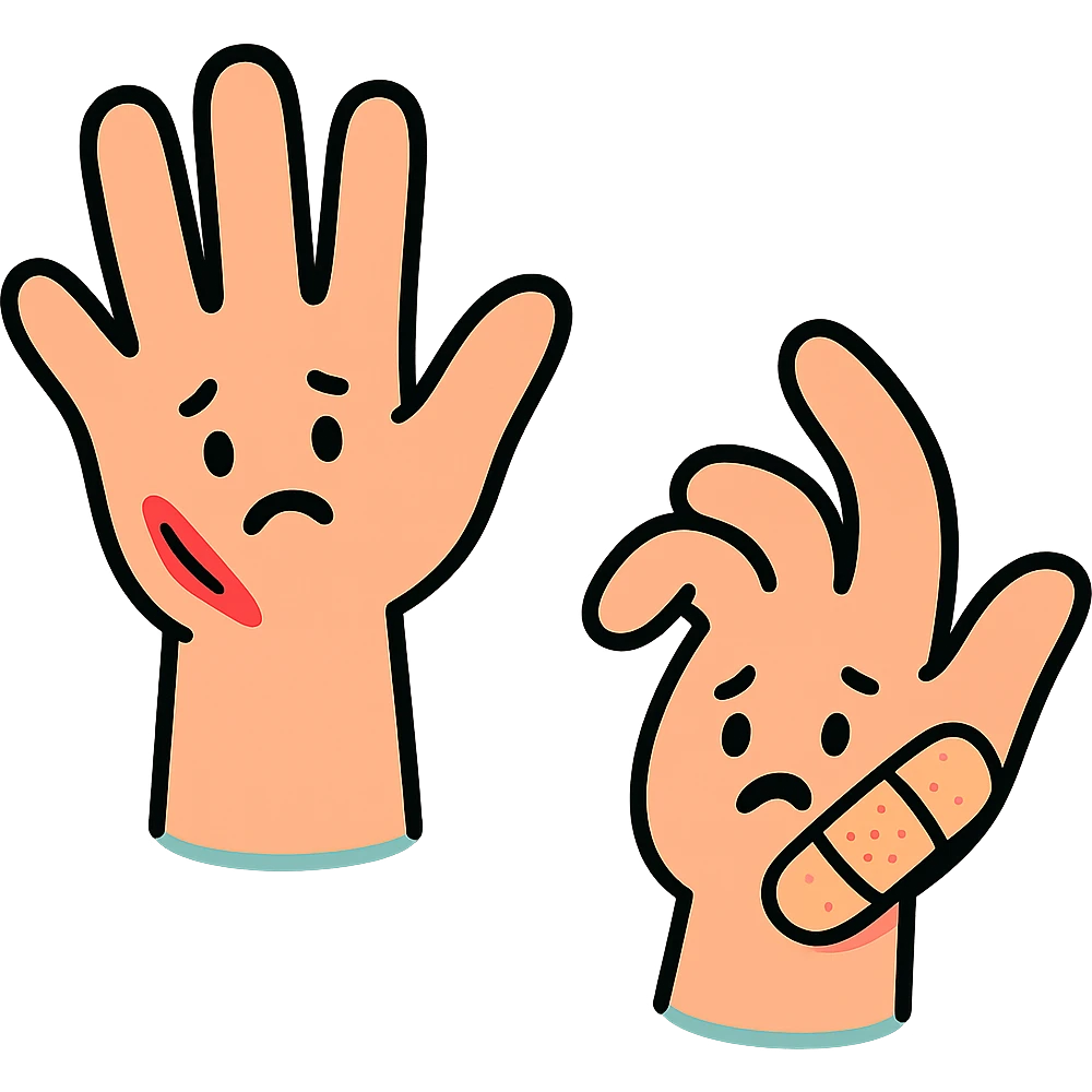 hands with cuts emoji