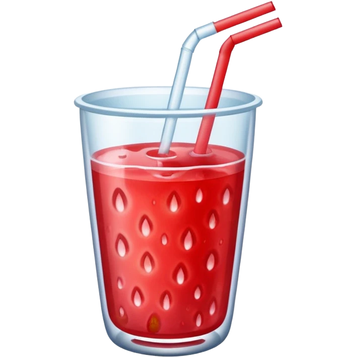 Cup with a strawberry drink inside it emoji