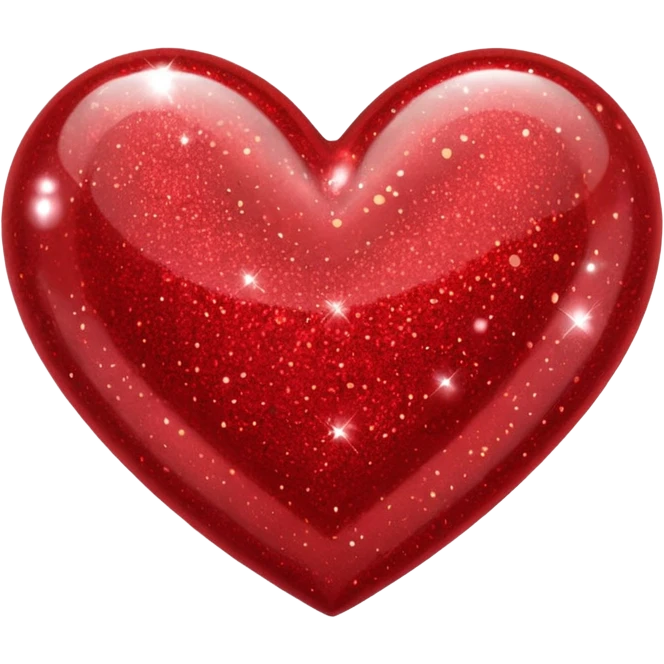 red glitter heart  emoji