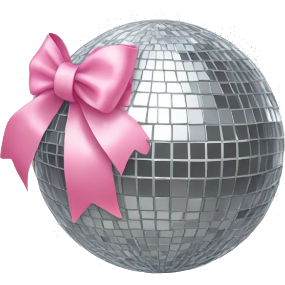 Disco ball with light pink bow emoji