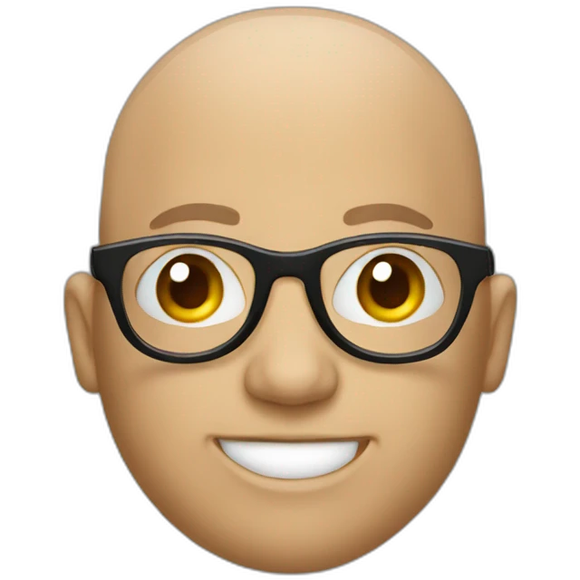 bald man with glasses and microphone emoji