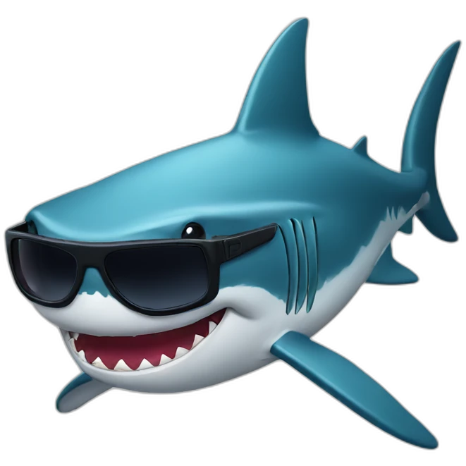 Shark with sunglasses emoji
