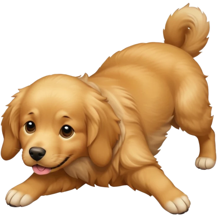 golden retriever laying on its back  emoji