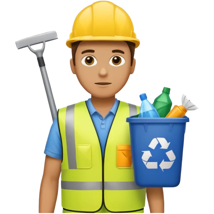 Waste Management, safety vest, trash picker emoji