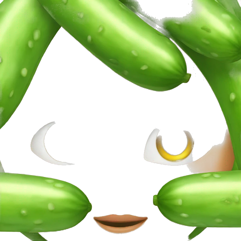 Girl cucumber on her close eyes emoji