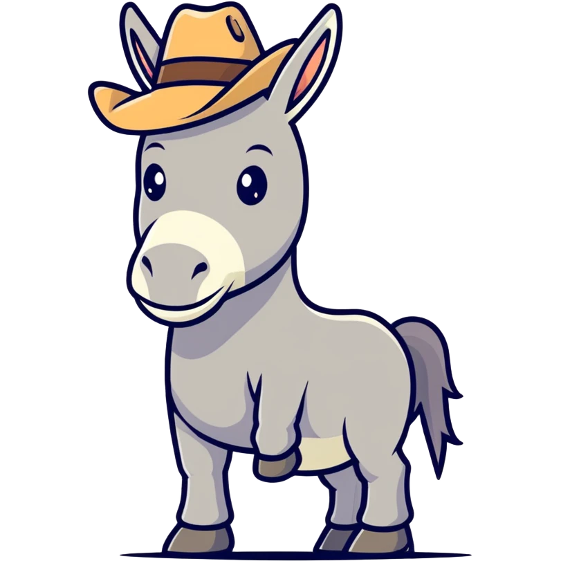 A extremely Zesty donkey with a cowboy hat standing on 2 feet  emoji