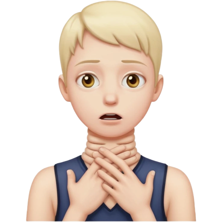 X eyes, hands on neck choking out  emoji