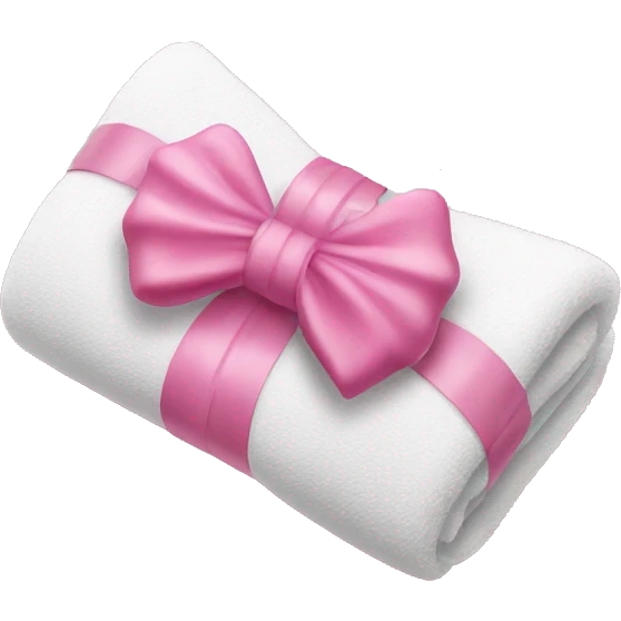 spa hot towels wrapped in a pink bow emoji