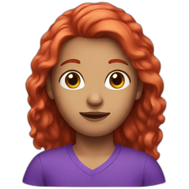 Red hair with purple shirt emoji