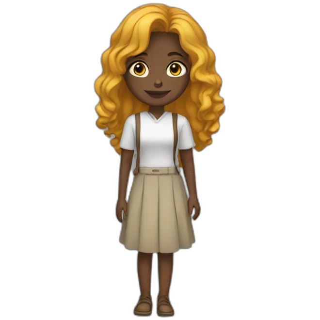 An ISTP FEMALE full body emoji