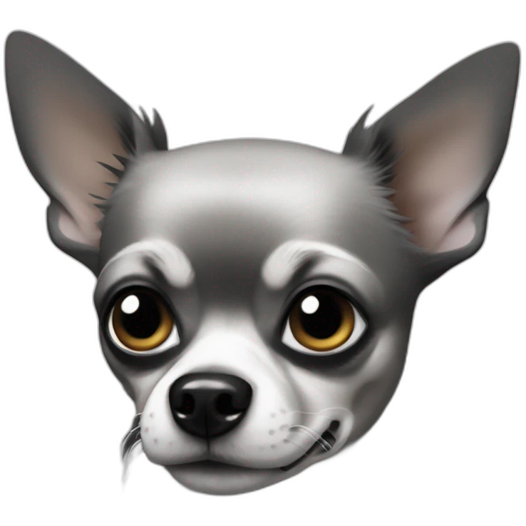 noir chihuahua poils longs emoji